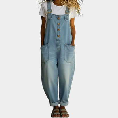 Hadley | Women's Adjustable Wide Leg Denim Overalls