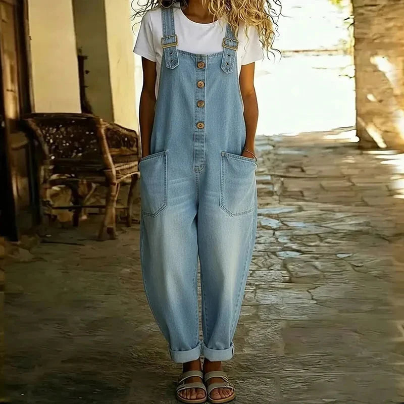 Hadley | Women's Adjustable Wide Leg Denim Overalls