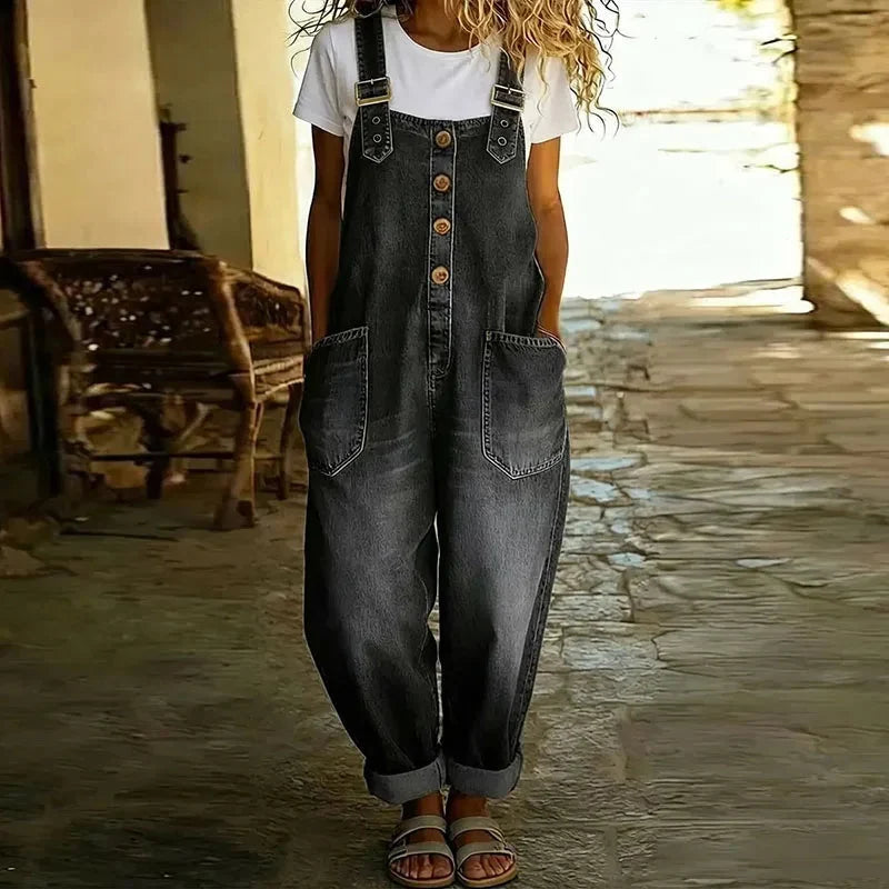 Hadley | Women's Adjustable Wide Leg Denim Overalls