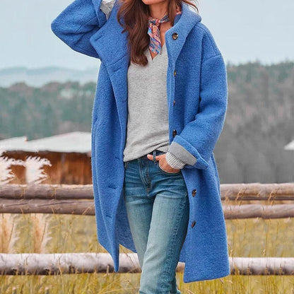 Genevieve | Women's High Collar Button Detail Coat