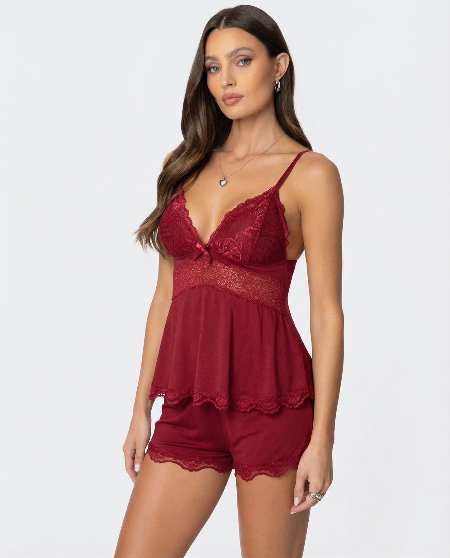 Soft elegant lace loungewear set for women | Midnight Kiss