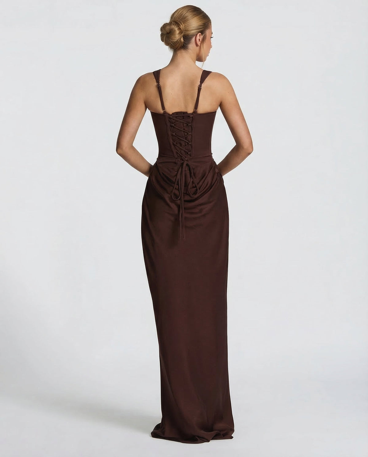 Isabella | Women's Square Neck Draped Waist Maxi Dress