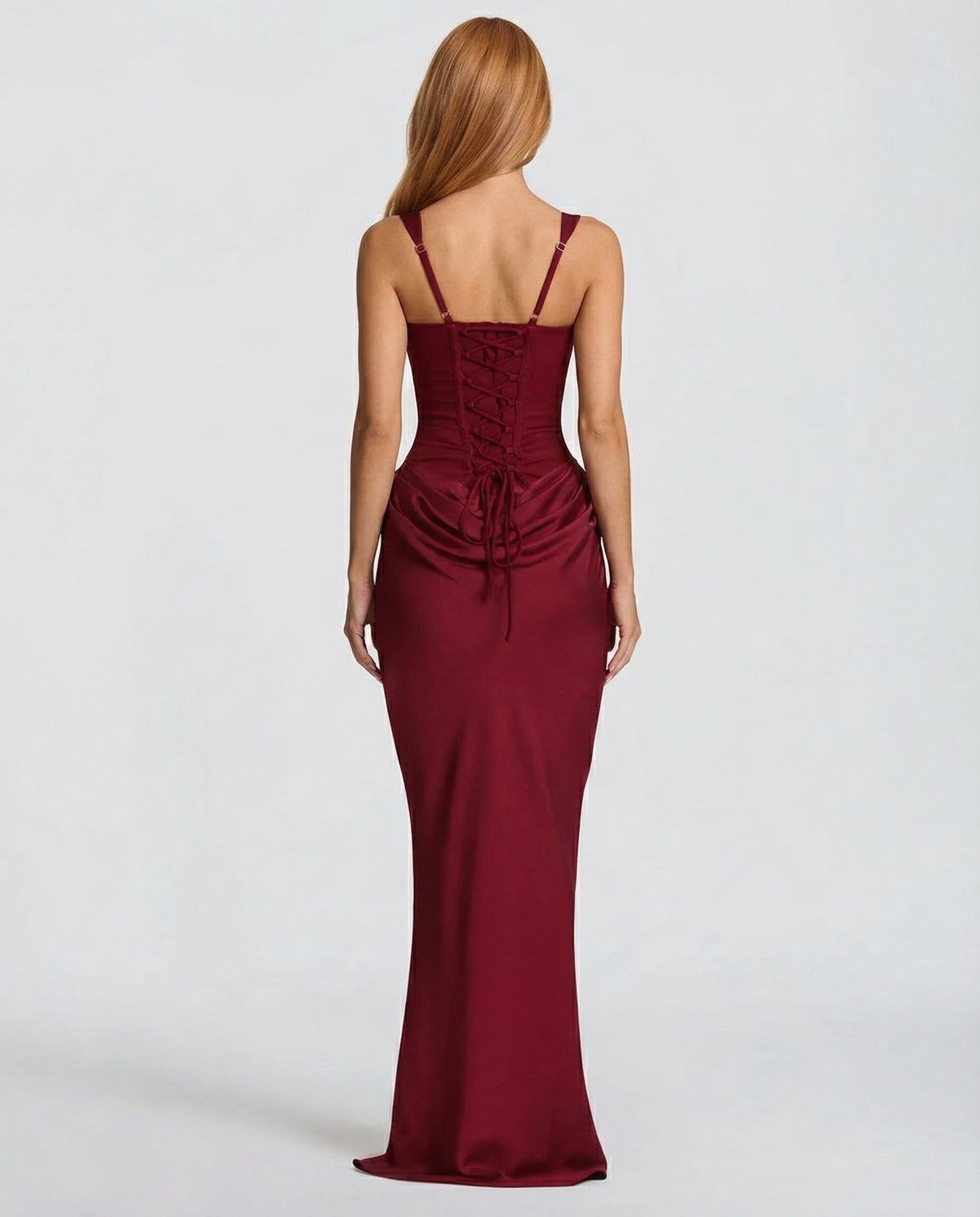 Isabella | Women's Square Neck Draped Waist Maxi Dress