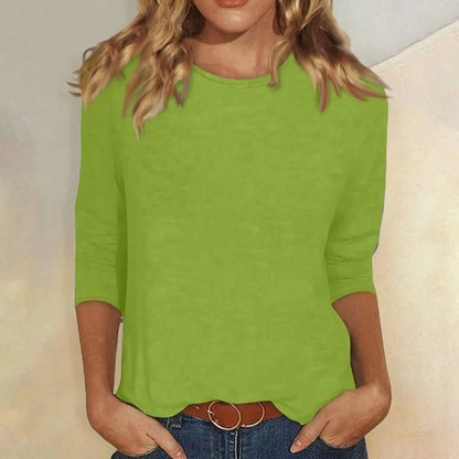 Eliana | Women's Crew Neck Three Quarter Sleeve Top