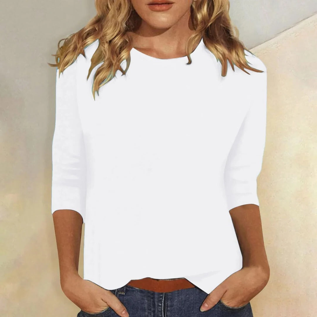 Eliana | Women's Crew Neck Three Quarter Sleeve Top