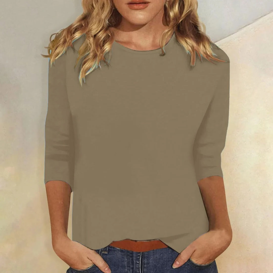 Eliana | Women's Crew Neck Three Quarter Sleeve Top