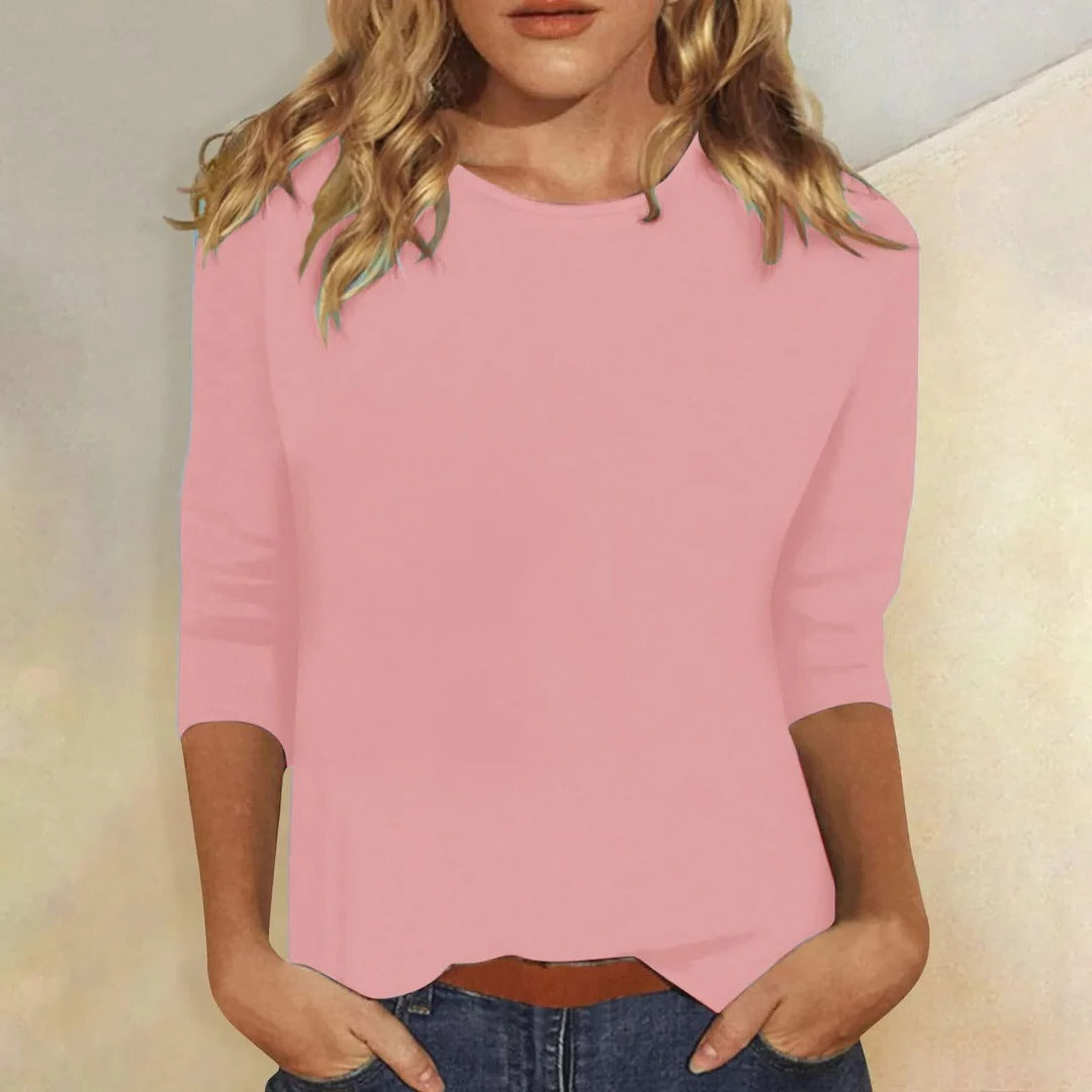 Eliana | Women's Crew Neck Three Quarter Sleeve Top