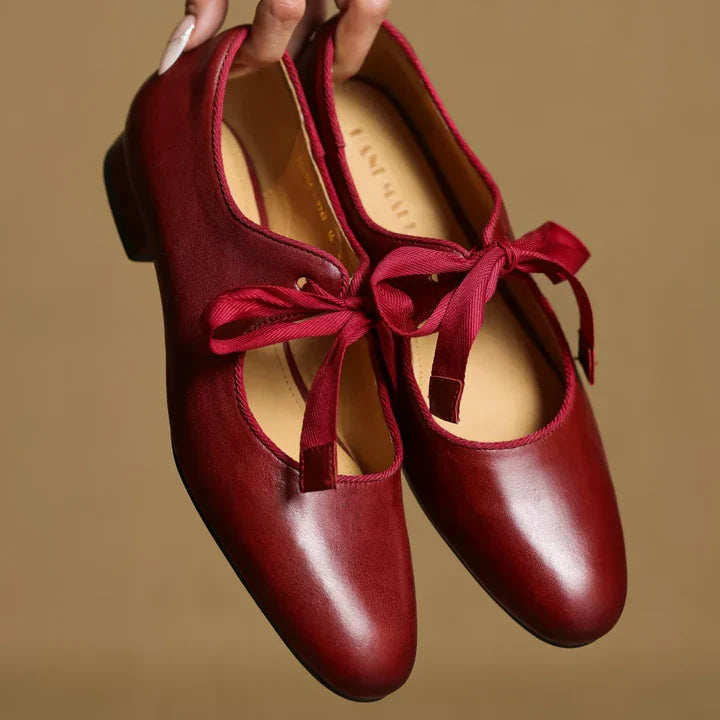 Chic lace-up ballet flats for women | Marvella