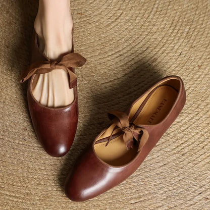 Chic lace-up ballet flats for women | Marvella