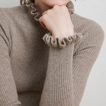 Faith | Women's Cashmere Lettuce Trim Turtleneck
