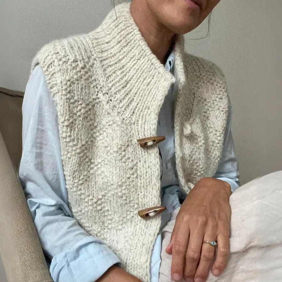 Minimal structured sleeveless layering vest for women | Brielle