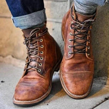 Retro ankle utility boots with adjustable straps for men | Nolan
