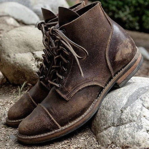 Retro ankle utility boots with adjustable straps for men | Nolan