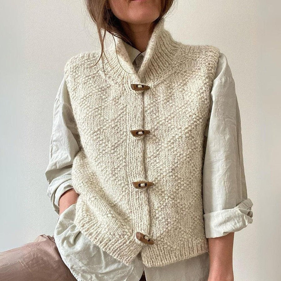 Minimal structured sleeveless layering vest for women | Brielle