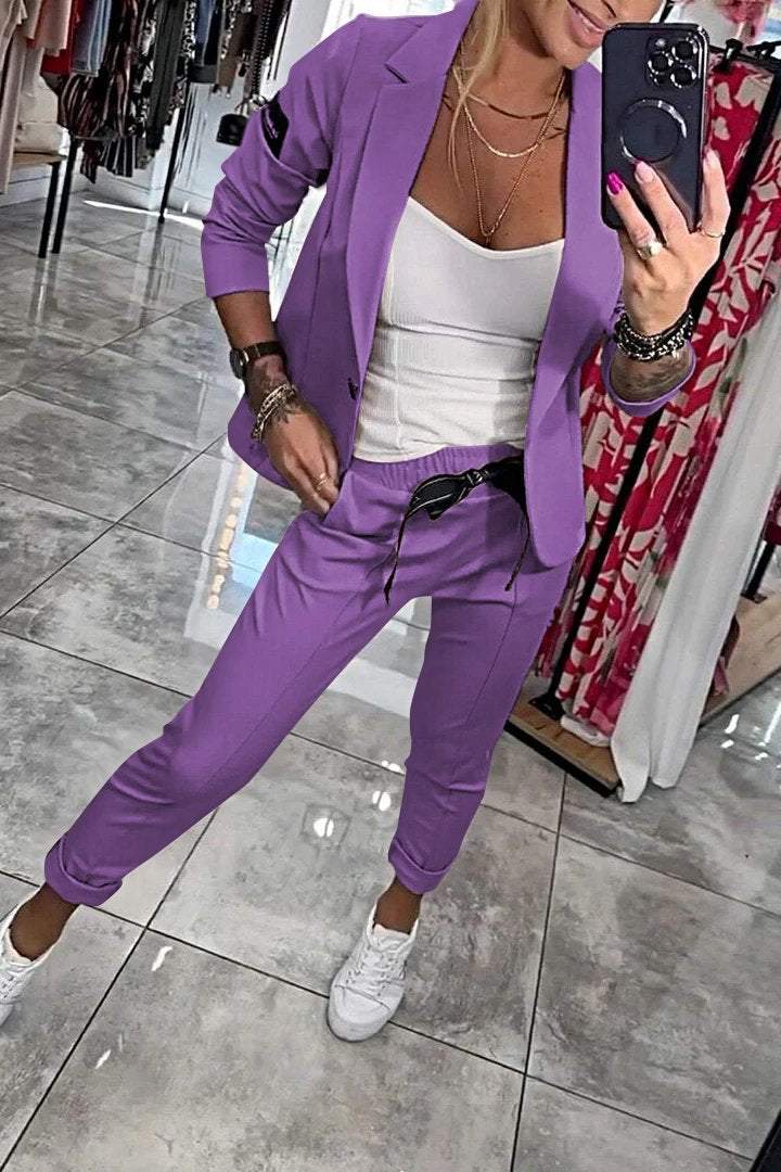 Chic Relaxed Two-Piece Set with Jacket and Pants | Fenna