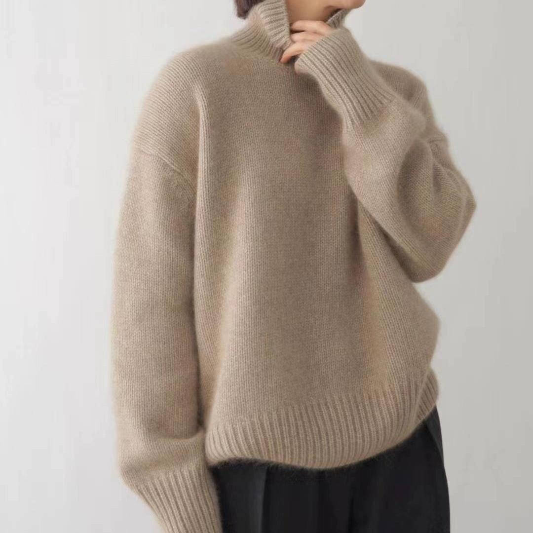 Soft knit turtleneck pullover sweater for women | Elowen