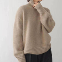 Soft knit turtleneck pullover sweater for women | Elowen
