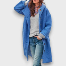 Relaxed Mid-Length Button Coat for Women | Elowen