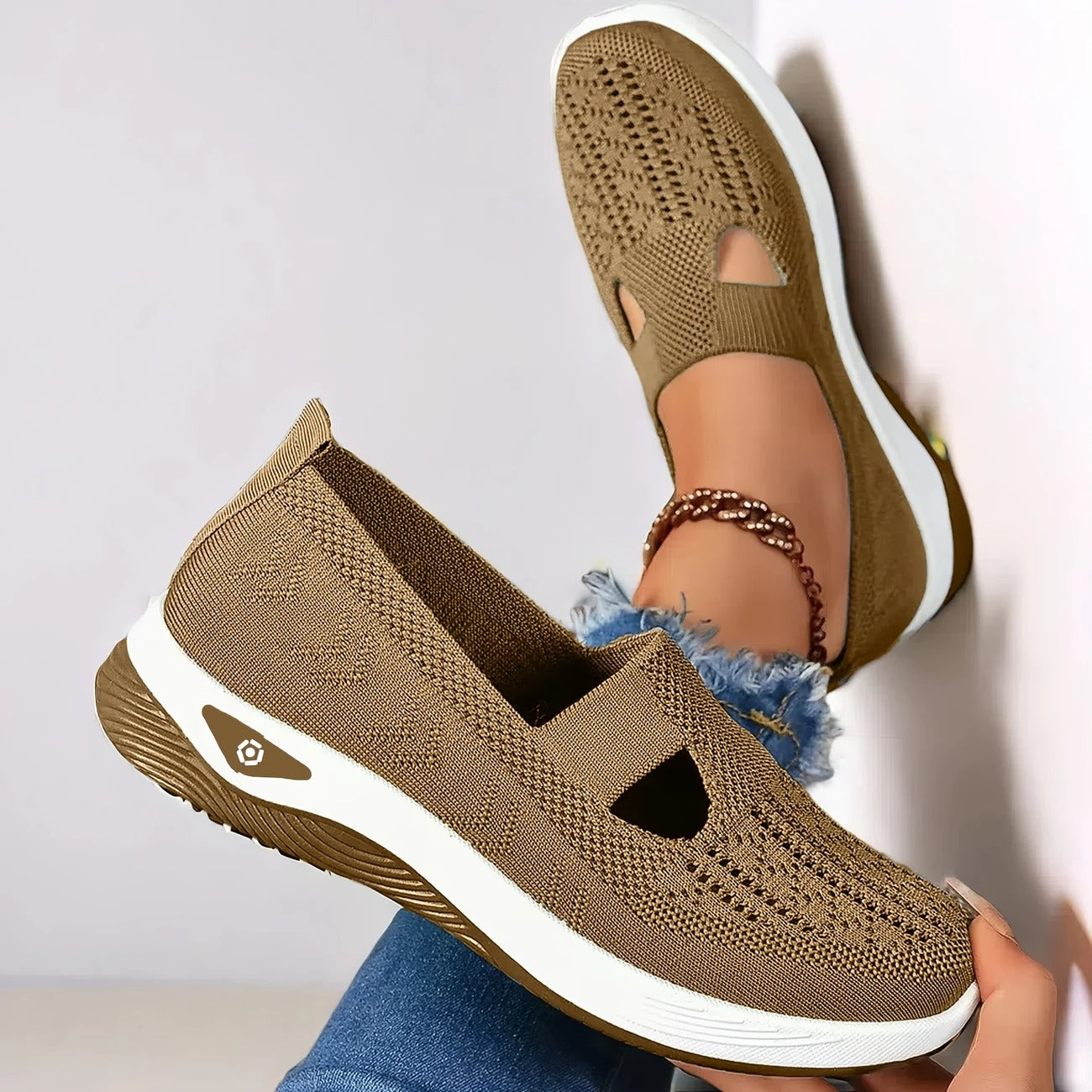 Supportive breathable slip-on walking shoes for women | Aria
