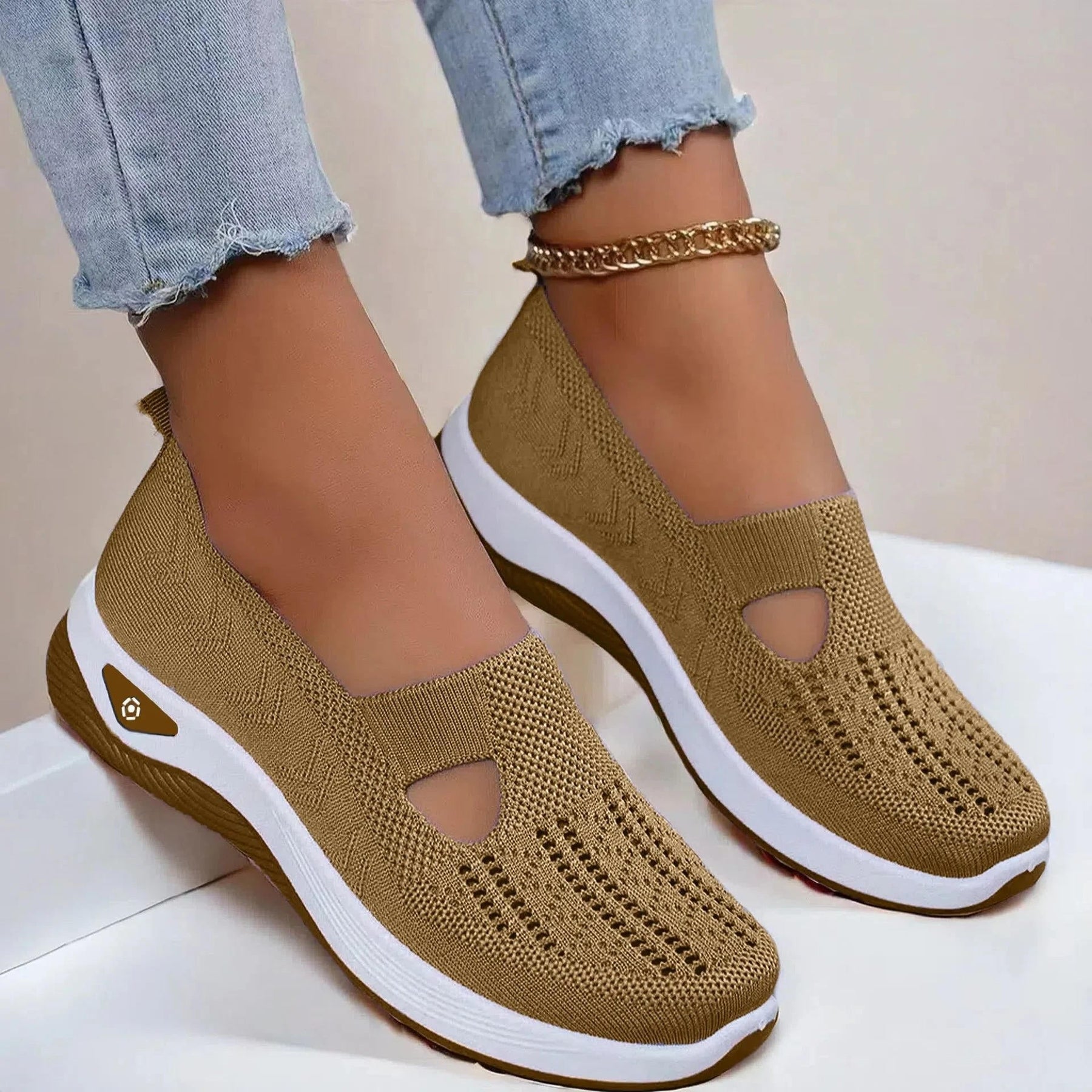 Supportive breathable slip-on walking shoes for women | Aria