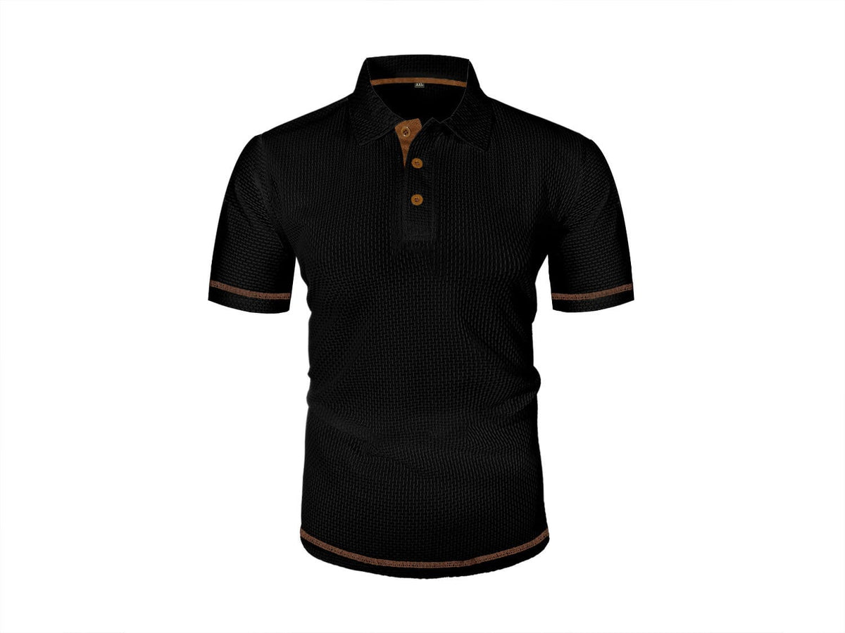 Patrick | Men's Textured Short Sleeve Polo Shirt with Classic Collar