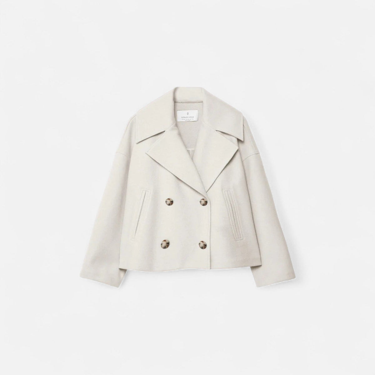 Classic double-breasted wool everyday coat for women
