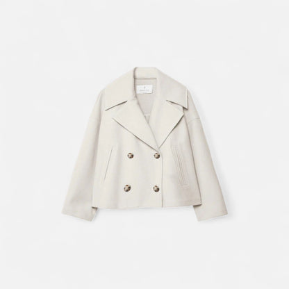 Classic double-breasted wool everyday coat for women