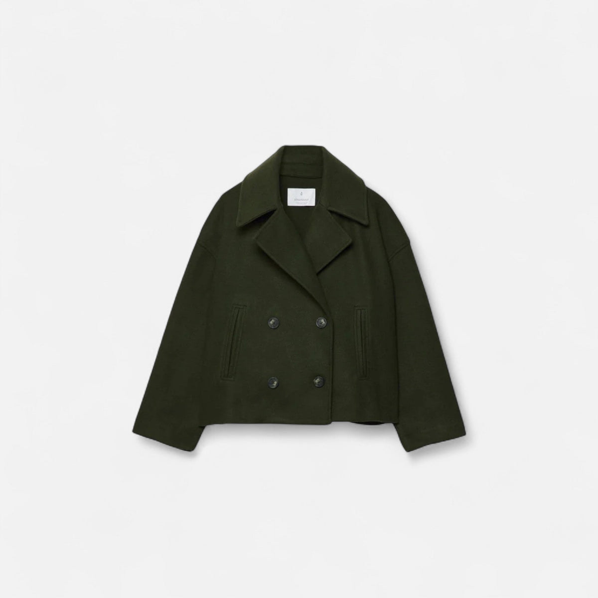 Classic double-breasted wool everyday coat for women