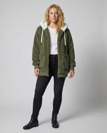Moxie | Women's Oversized Hooded Fleece Zip Jacket