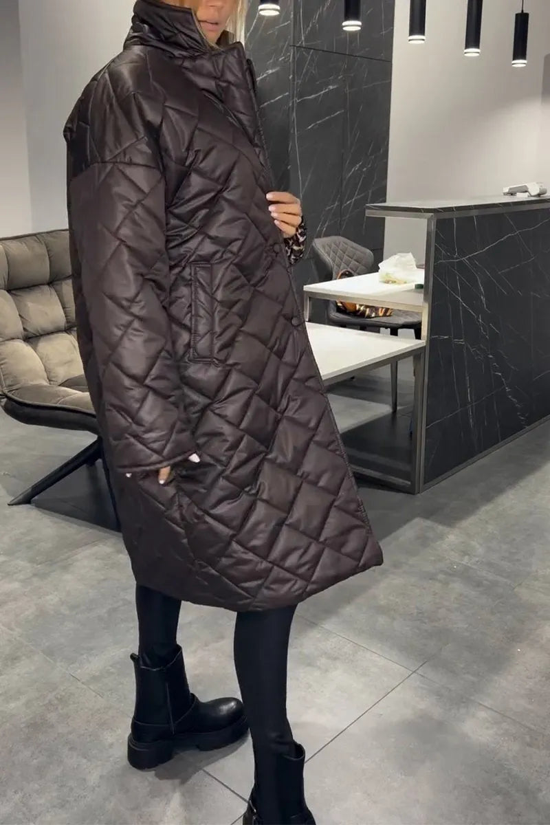 Elegant reversible quilted coat for women | Eliana