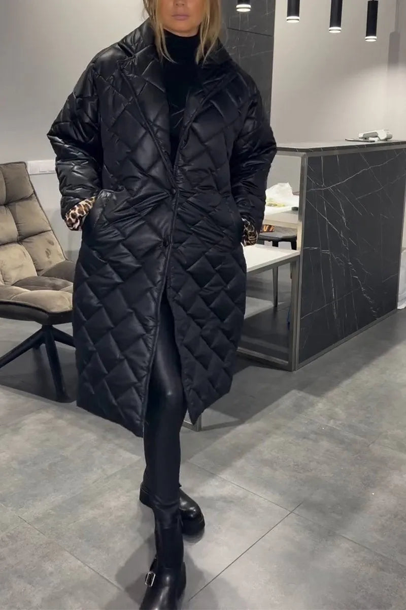 Elegant reversible quilted coat for women | Eliana