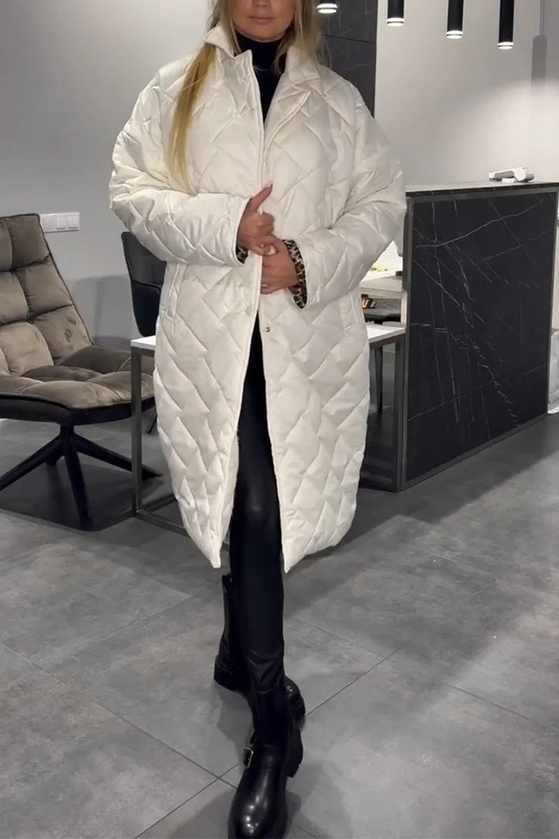 Elegant reversible quilted coat for women | Eliana