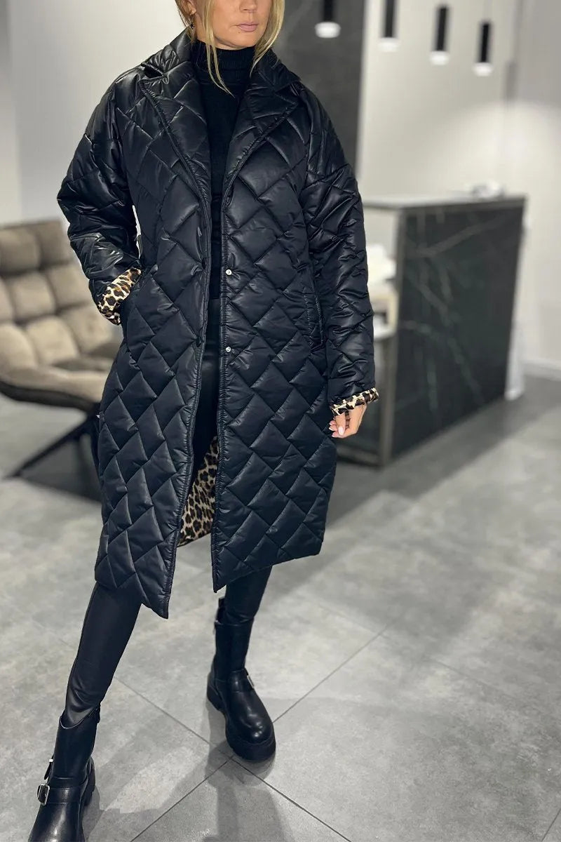 Elegant reversible quilted coat for women | Eliana