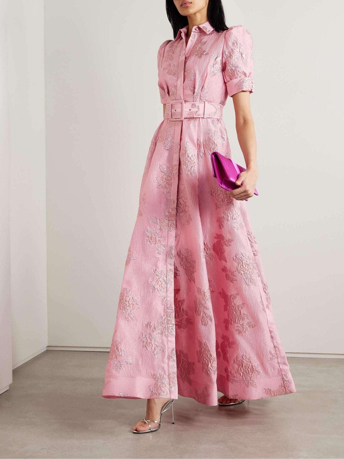 Elegant short puffed sleeve dress for women | Olivia