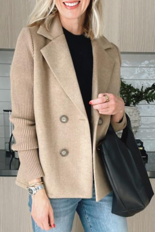 Elegant knit-sleeve everyday blazer for women | Sorelle