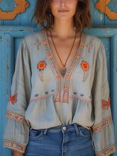Bohemian embroidered blouse with airy summer fit for women | Alora