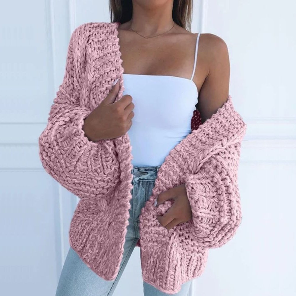Virelia | Women's Cable Knit Open Front Cardigan