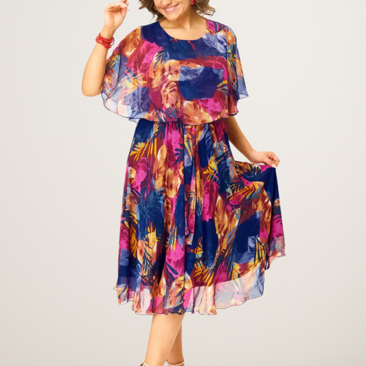 Comfortable plus-size chiffon everyday dress for women | Barbara