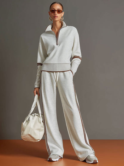 Sport-luxe half-zip co-ord set for women | Zerina