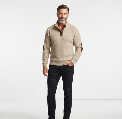 Orvyn | Men's Ribbed Knit Quarter Button Sweater