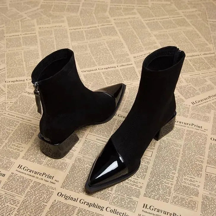 Refined ankle boots with block heel and modern accents for women | Selene