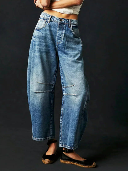 Josephine | Women's Curved Barrel Leg High Waisted Jean