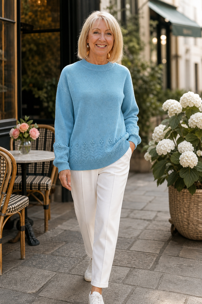 Calvesse | Women's Cable Knit Crew Neck Sweater