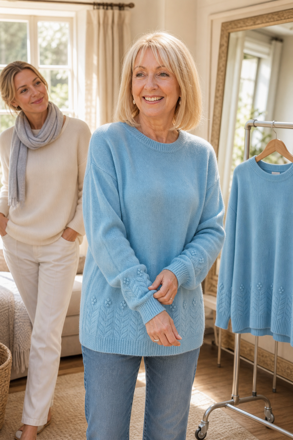 Calvesse | Women's Cable Knit Crew Neck Sweater