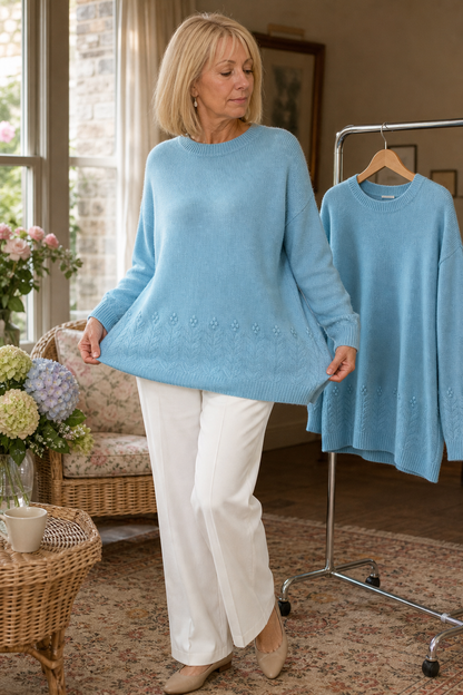 Calvesse | Women's Cable Knit Crew Neck Sweater