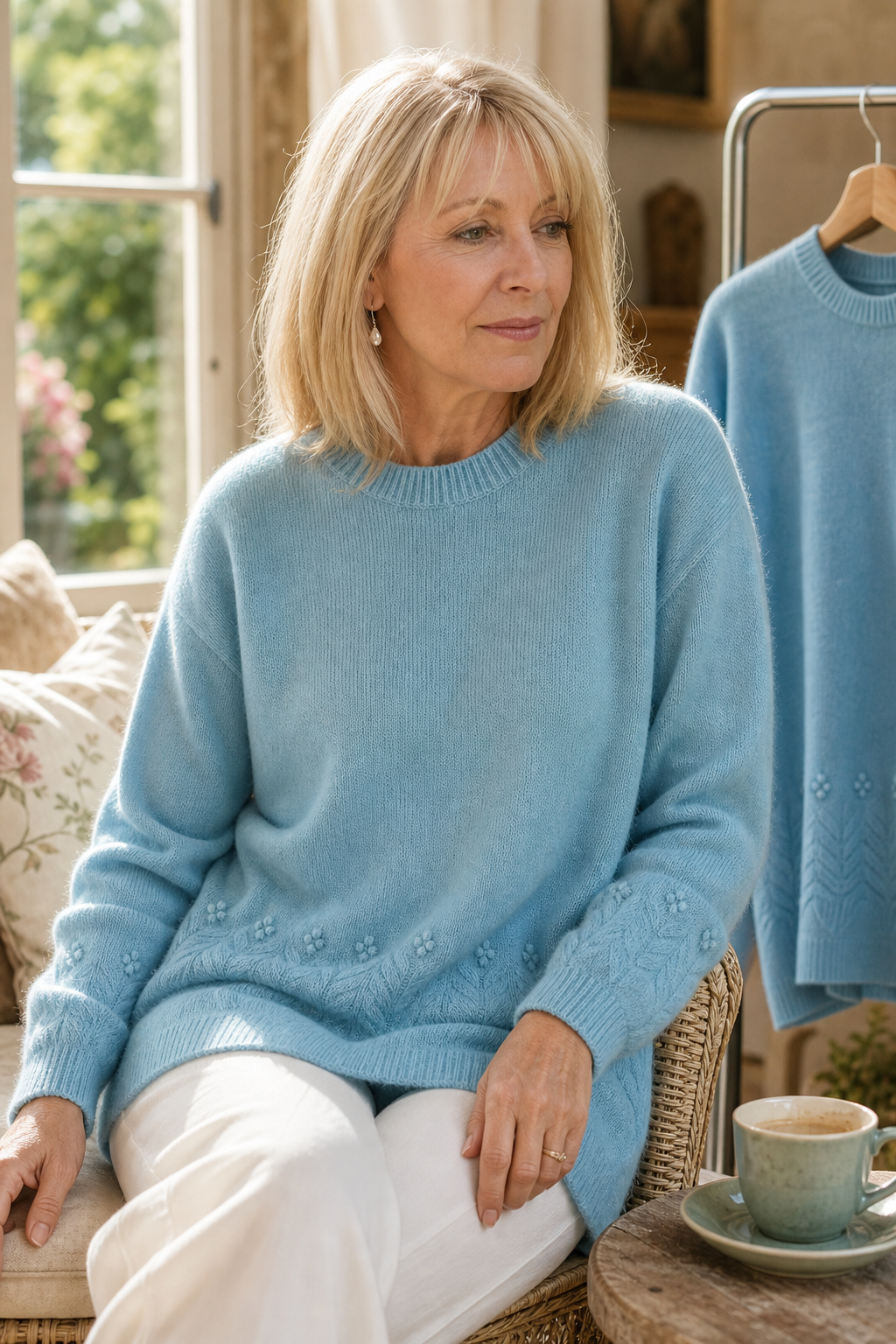 Calvesse | Women's Cable Knit Crew Neck Sweater