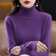 Soft knit turtleneck sweater for women with classic fit | Elara