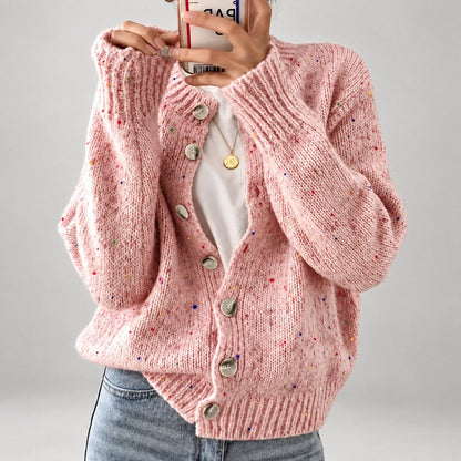 Sophie | Women's Speckled Knit Button Cardigan