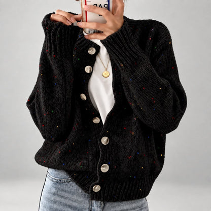 Sophie | Women's Speckled Knit Button Cardigan