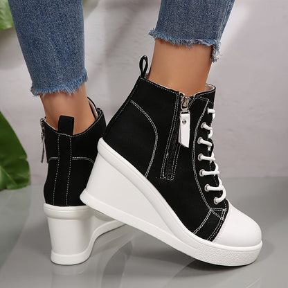 Uptown Canvas Wedge Sneaker | Solara